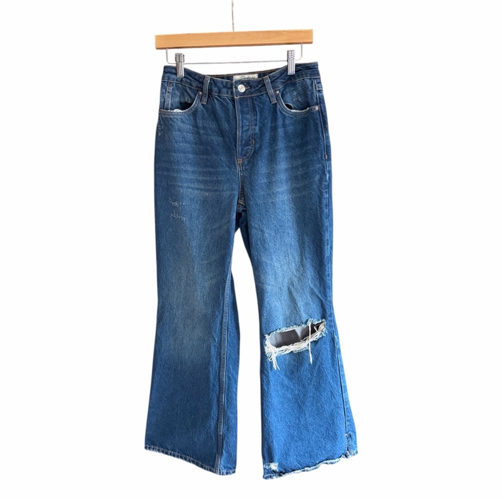 FREE PEOPLE WE THE FREE CRVY Curvy Misfit Flare‎ Jeans Medium Denim 26 - Picture 3 of 14
